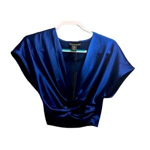 House Of Harlow 1960 Revolve Blue Silky Crop Top NWT S